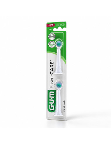 GUM PowerCARE – Recharges de brosse à dents, lot de 2 têtes
