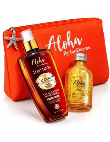 InoDerma Aloha Sun Glow Set Gold Teint Divin 250 ml et Huile 50 ml
