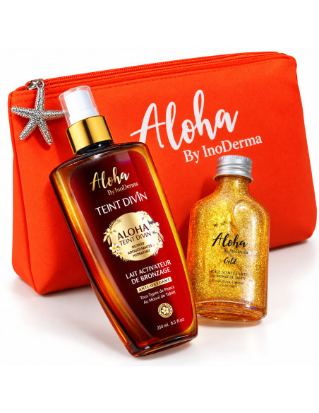 InoDerma Aloha Sun Glow Set Gold Teint Divin 250 ml et Huile 50 ml