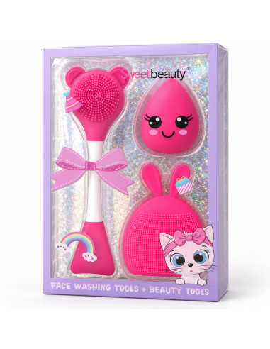 Sweet Beauty – Coffret Face Washing Tools rose