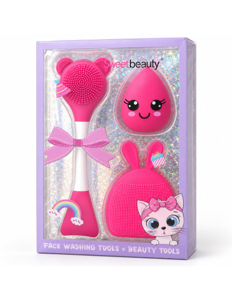 Sweet Beauty – Coffret Face Washing Tools rose