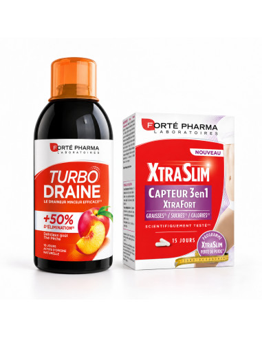 Forté Pharma pack Capteur 3 en 1 et Turbodraine thé-pêche