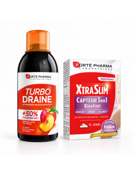Forté Pharma pack Capteur 3 en 1 et Turbodraine thé-pêche