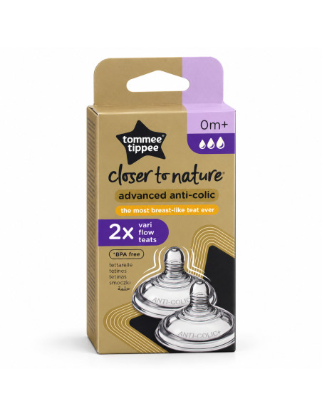 2 tétines Advanced Anti-Colic à débit variable 0 mois et + — Tommee Tippee