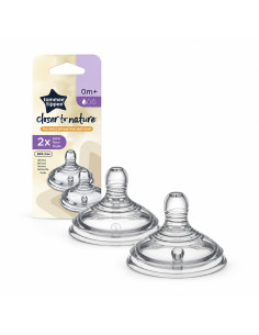 2 tétines Closer to Nature à débit lent 0 mois et + — Tommee Tippee
