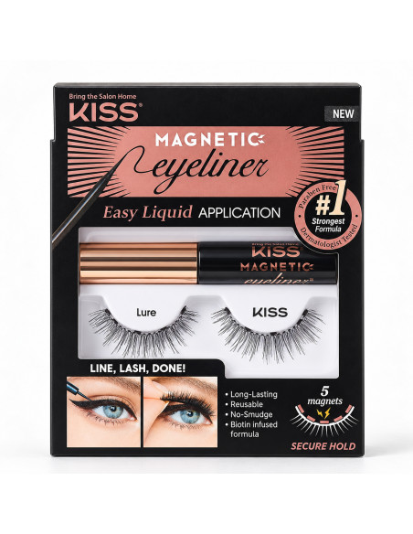 KISS Magnetic Lure KMEK01C – Kit eyeliner et faux cils
