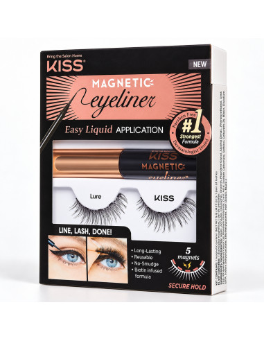 KISS Magnetic Lure KMEK01C – Kit eyeliner et faux cils