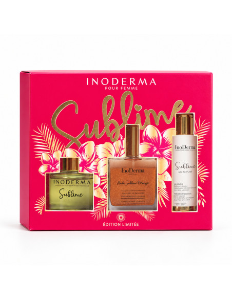 InoDerma Sublime Coffret Huile Gold 100 ml, Gel Douche 100 ml et Diffuseur