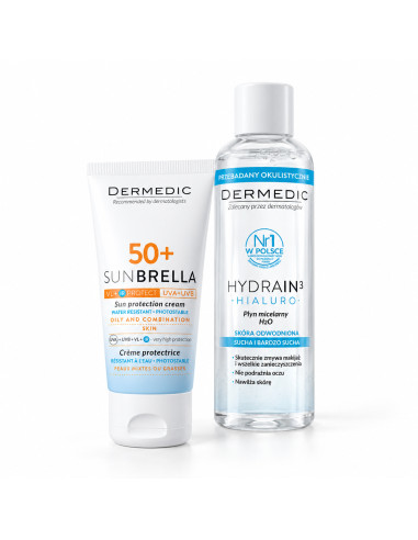 Dermedic Sunbrella SPF 50+ 50 ml + eau micellaire 200 ml