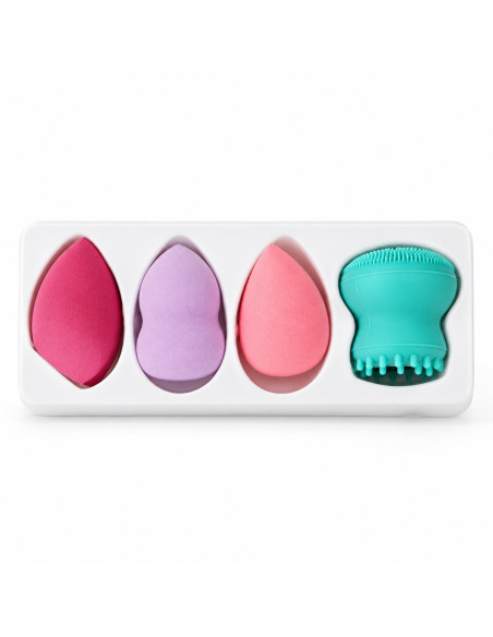 Ruby Face Coffret Donut – 3 éponges et brosse visage bleu