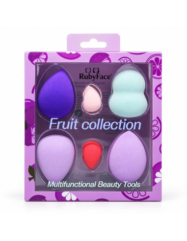 Ruby Face Coffret Fruit Collection – 6 éponges mauve