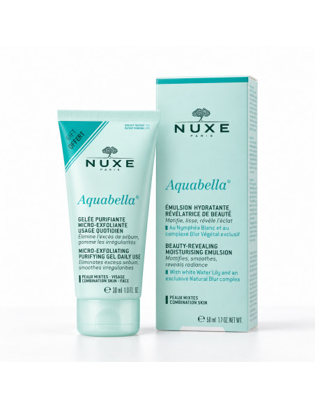 Aquabella emulsion hydratante 50 ml + gelée purifiante 30 ml offerte - Nuxe