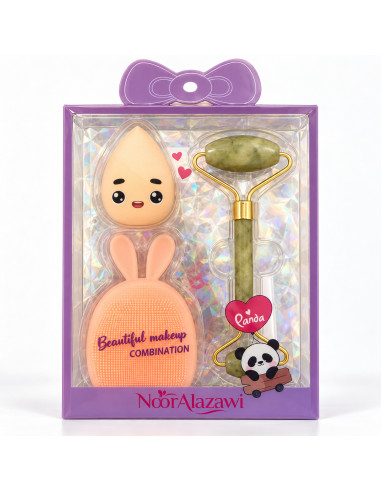 Noor Alazawi coffret brosse, éponge et rouleau – saumon