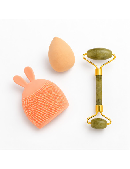 Noor Alazawi coffret brosse, éponge et rouleau – saumon
