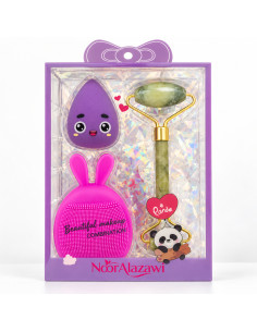 Noor Alazawi coffret brosse, éponge et rouleau – violet