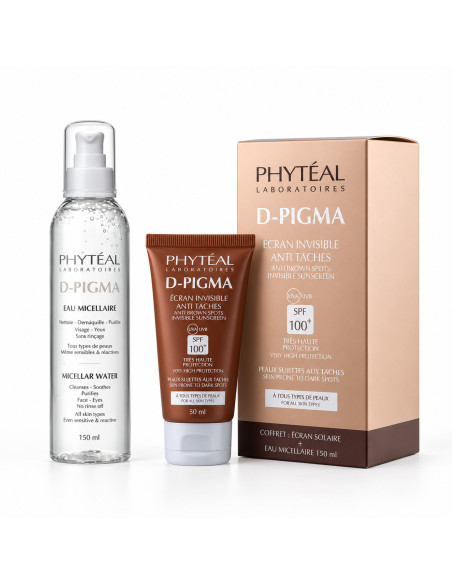 Phytéal D-Pigma coffret écran invisible SPF100+ + eau micellaire
