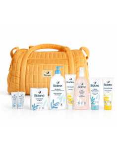 Biolane Coffret Sac Maman matelassé jaune avec soins bébé