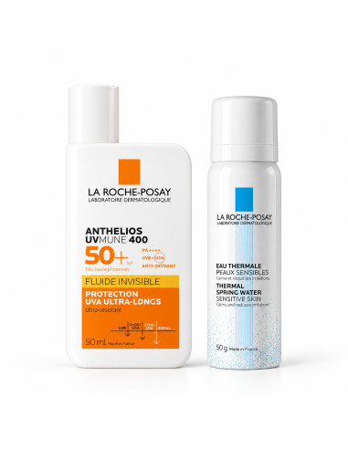 La Roche-Posay Anthelios UVMune 400 SPF50+ Fluide invisible 50 ml + Eau thermale 50 ml offerte