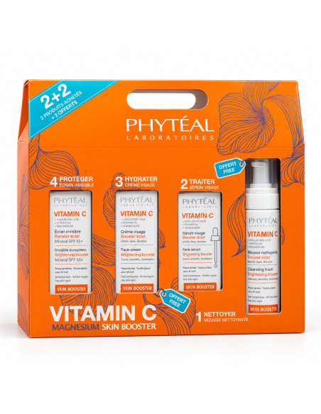 Phytéal coffret Vitamine C sérum + écran SPF50+ + crème et mousse