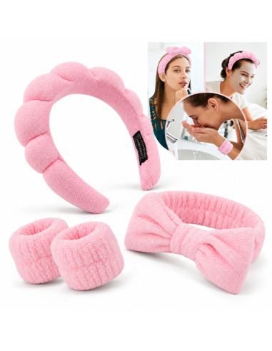 Kit accessoires cheveux et beauté rose — 9 pièces