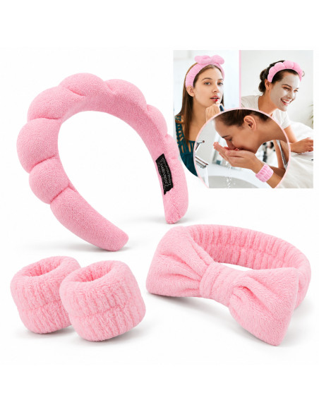 Kit accessoires cheveux et beauté rose — 9 pièces