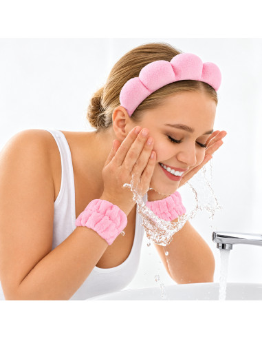 Kit accessoires cheveux et beauté rose — 9 pièces
