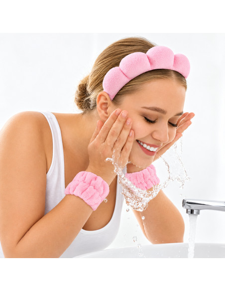 Kit accessoires cheveux et beauté rose — 9 pièces