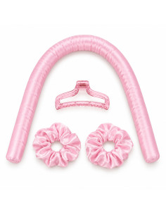 Kit boucles sans chaleur rose — bandeau satiné