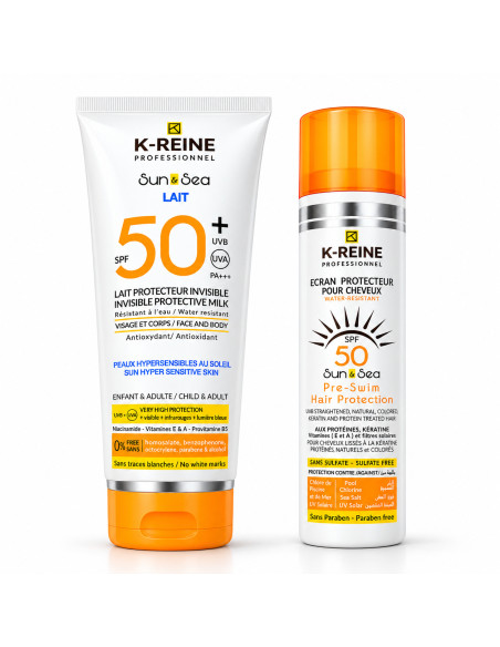 K-Reine Pack Sun&Sea visage corps SPF50+ et cheveux