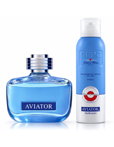 COFFRET PARFUM AVIATOR 100ML ET DÉODORANT 200 ML HOMME-PARIS BLEU