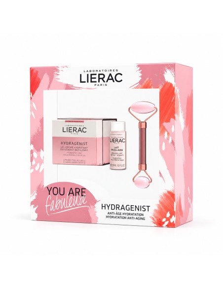 Lierac Coffret Hydragenist gel-crème 50 ml + lait 30 ml + rouleau