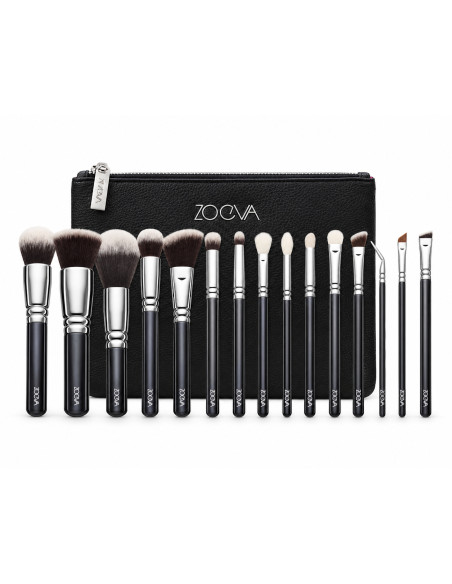 Zoeva Kit de 15 pinceaux avec trousse noire
