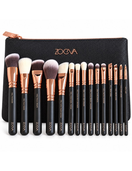 Zoeva Kit de 15 pinceaux avec trousse noire