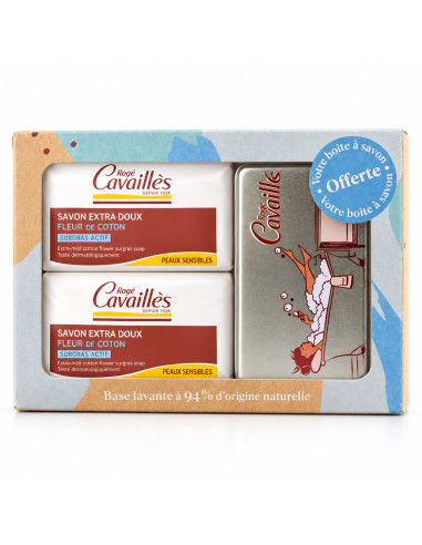 Rogé Cavaillès Savon Extra-Doux Fleur de Coton avec Boîte