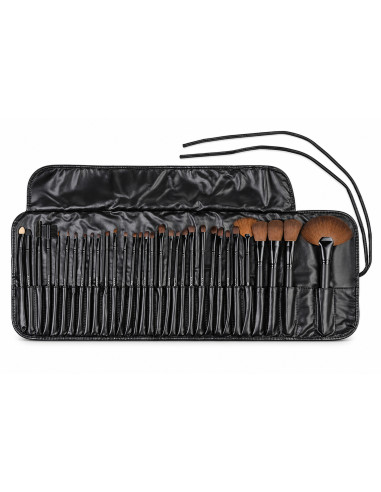 Naked 3 Kit de 32 pinceaux noirs avec pochette