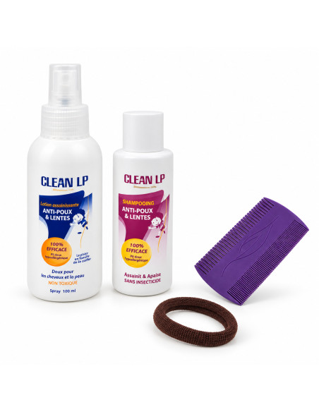 Xen Clean LP – Kit shampooing, lotion, peigne et chouchou