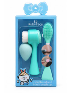 Ruby Face Coffret 2 brosses visage et éponge bleu