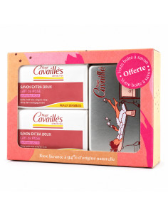 Rogé Cavaillès Savon Extra-Doux Lait de Rose Duo avec Boîte