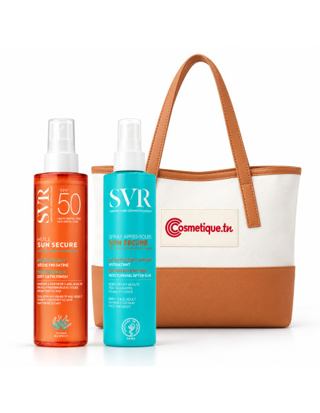 SVR Sun Secure Huile sèche SPF50 200 ml + Spray Après-Soleil 200 ml + Sac