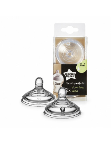 2 tétines Closer to Nature à débit lent 0 mois et + — Tommee Tippee