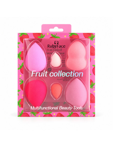 Ruby Face Coffret Fruit Collection – 6 éponges rose