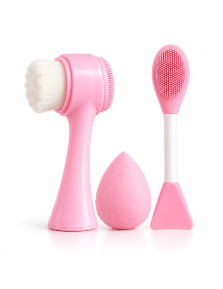 Ruby Face Coffret 2 brosses visage et éponge rose