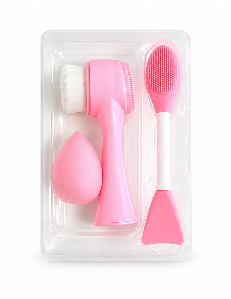 Ruby Face Coffret 2 brosses visage et éponge rose