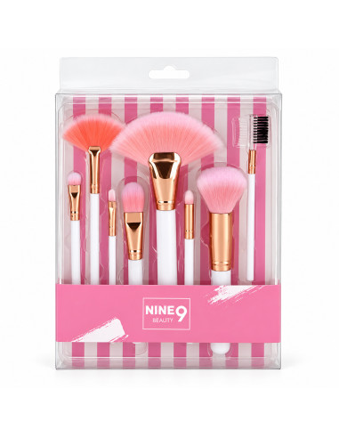 Nine Beauty Kit de 8 pinceaux roses