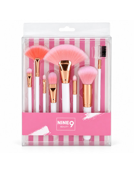 Nine Beauty Kit de 8 pinceaux roses