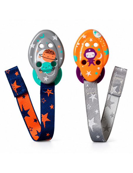 2 attaches-sucettes Clip-on gris 0 mois et + — Tommee Tippee
