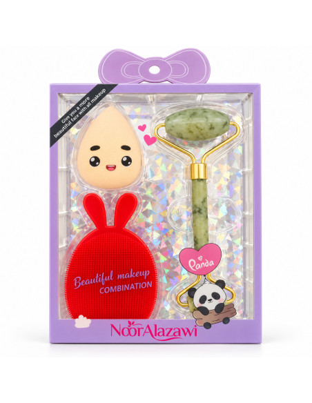 Noor Alazawi coffret brosse, éponge et rouleau – rouge