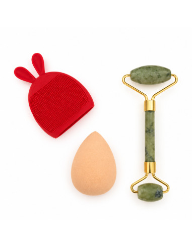 Noor Alazawi coffret brosse, éponge et rouleau – rouge