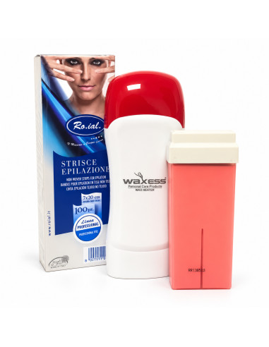 Waxess Kit épilation roll-on Rose avec 100 bandes