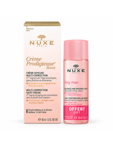 Crème Prodigieuse Boost Crème Soyeuse Multi-Correction + Very Rose Eau Micellaire Apaisante - Nuxe